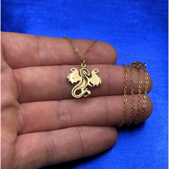 Bronze Dragon Pendant with Stainless Steel Chain - Picture 2 of 3